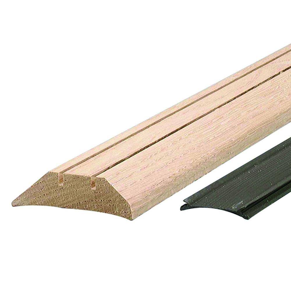 Unfinished Hardwood Threshold with Flexible Vinyl Seal R128446