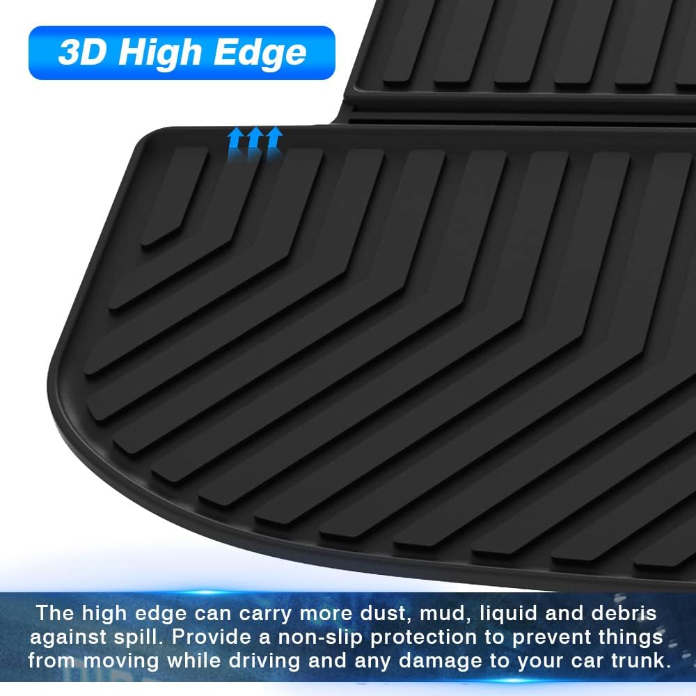 Custom Fit Car Cargo Mat for Hyundai Palisade 3rd Row Down All Weather TPO Non-Slip Pack of 2 J107
