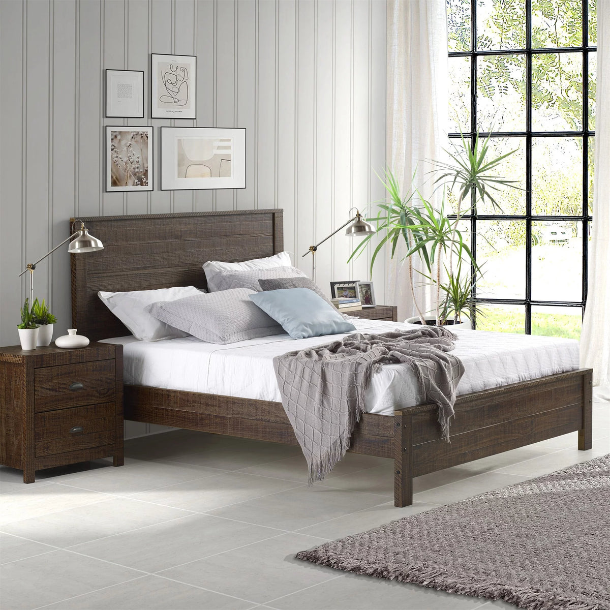 Solid Pinewood Twin Size Bed S884528