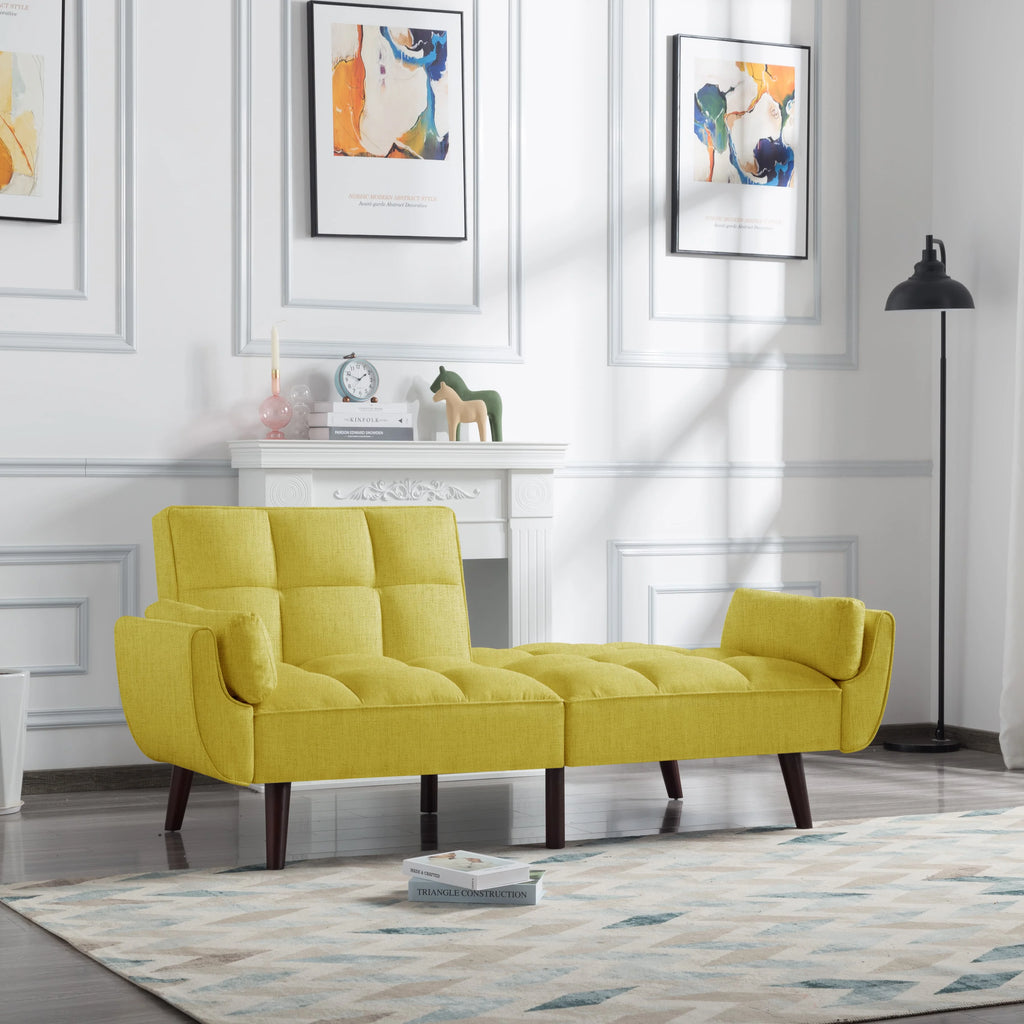 74.4 inch Foam Futon Sofa Bed with 2 Pillows N85126