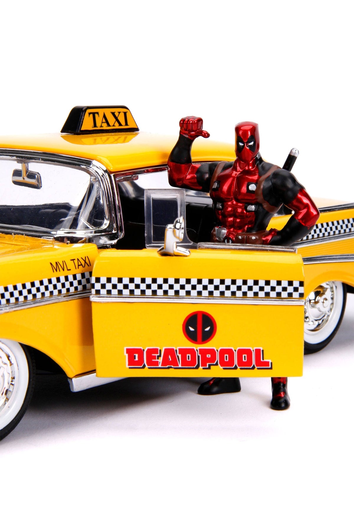 1957 Chevrolet Bel Air Taxi Yellow Diecast Figure Z912866