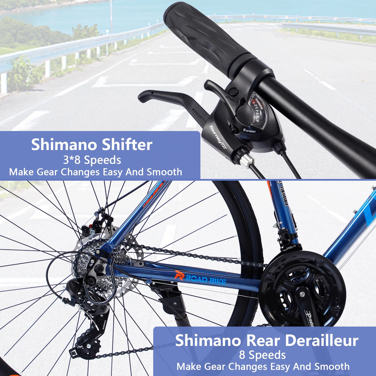 Blue 24 Speed 700C Hybrid Bike A70487