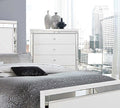 5 Drawer Chest in White Embossed Alligator & Mirror C986612