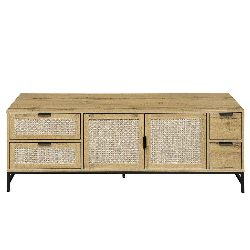 Rattan TV Stand up to 65" Brown I781