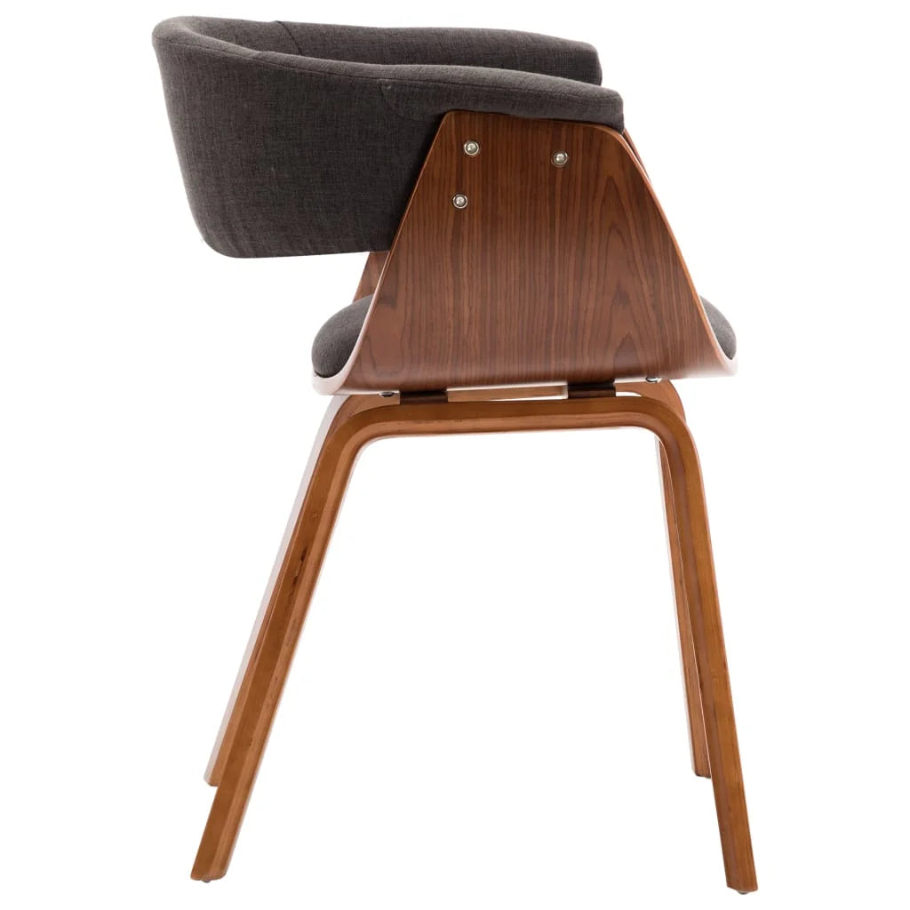 Gray Bent Wood and Fabric Dining Chair U149