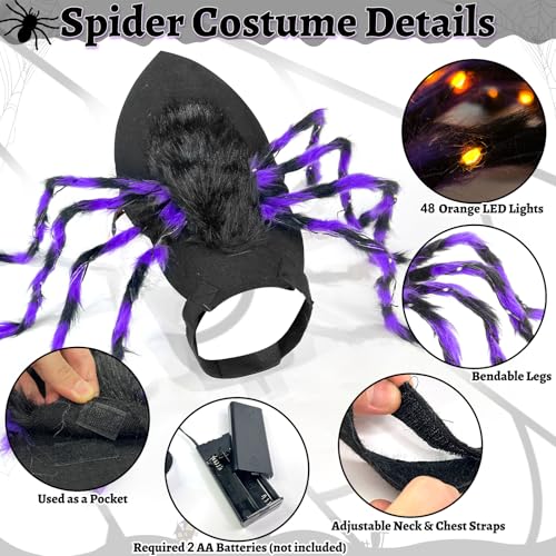 24 LED Spider Dog Halloween Costume E78555