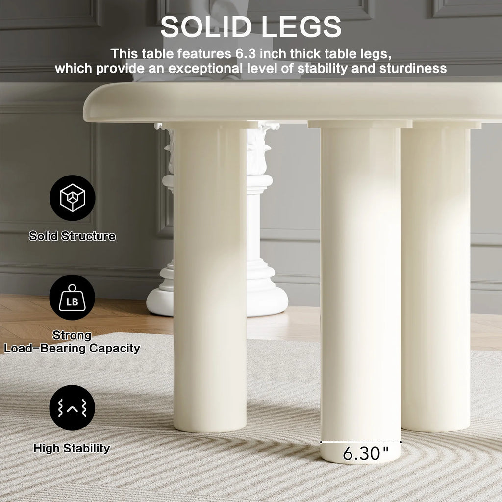Cream White 55.1 inch Dining Table W55013