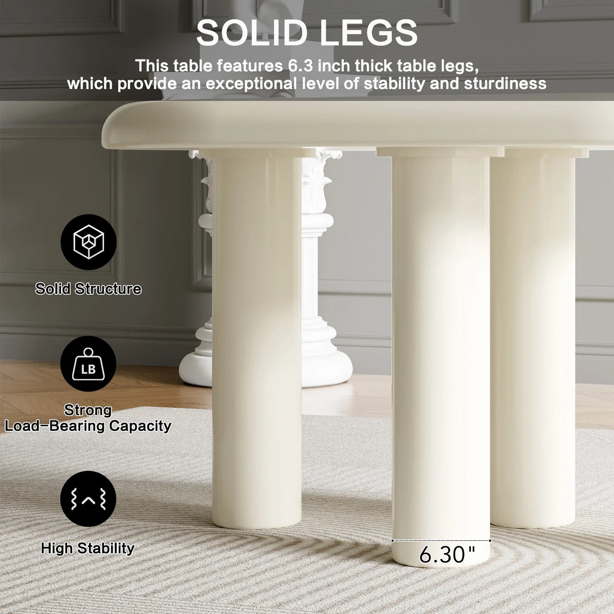 Cream White 55.1 inch Dining Table W55013