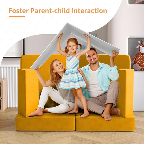 10Pcs Yellow Kids Sofa S7590