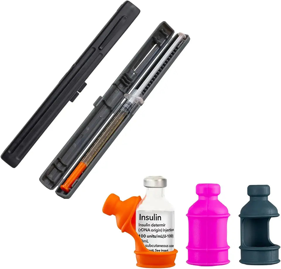 3 Pack Insulin Vial Protector Sleeves and 2 Pack Prefilled Syringes M469