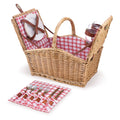 Red/White Plaid Willow Basket U4173