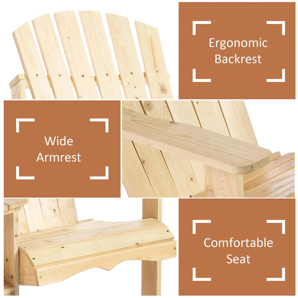 Wood Adirondack Bench with Center Table E75964
