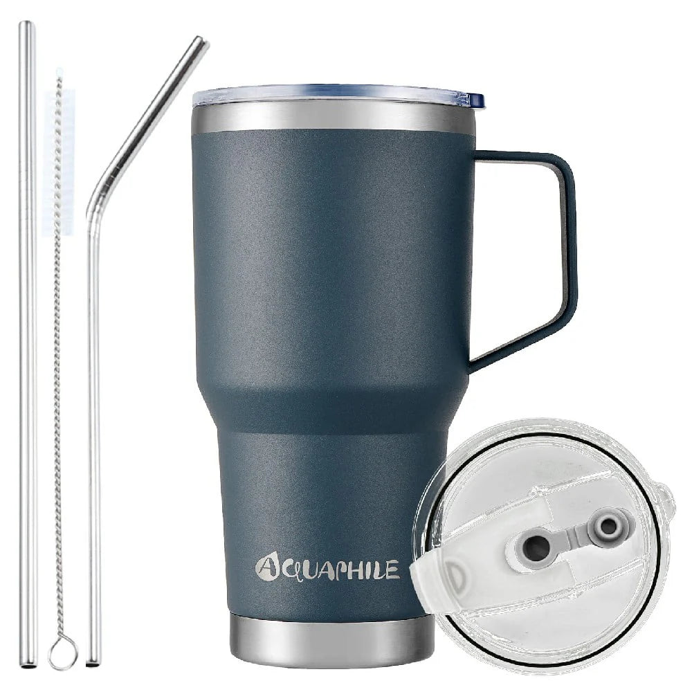 30oz Light Blue Stainless Steel Insulated Coffee Mug with Handle B183