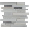 White/Gray Glass Mosaic Tile K2020