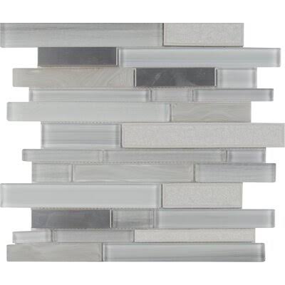 White/Gray Glass Mosaic Tile K2020
