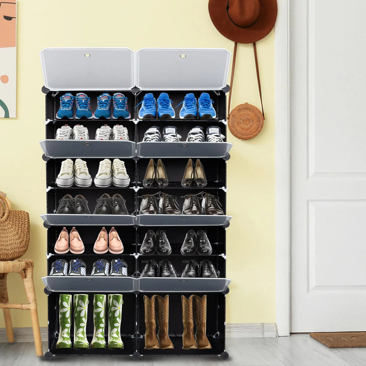 Portable Modular Shoe Storage Cabinet Black C87367