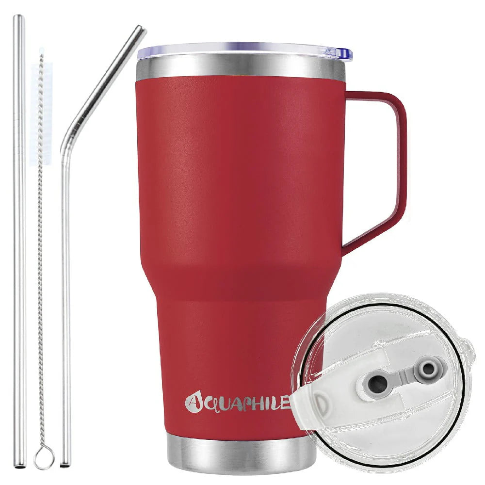30oz Light Blue Stainless Steel Insulated Coffee Mug with Handle B183