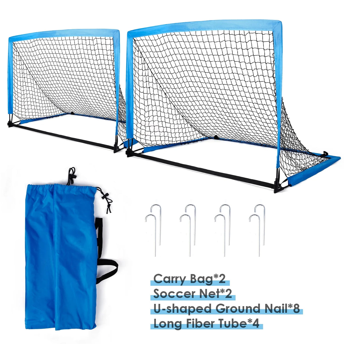 4 Ft. Soccer Goals with Carry Bag Set of 2 L58605
