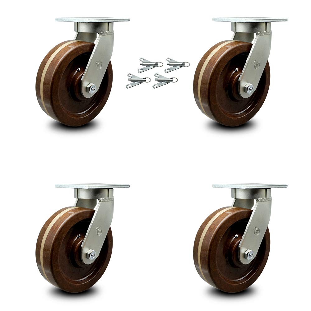 8” x 3” High Temperature Phenolic Swivel Caster D983