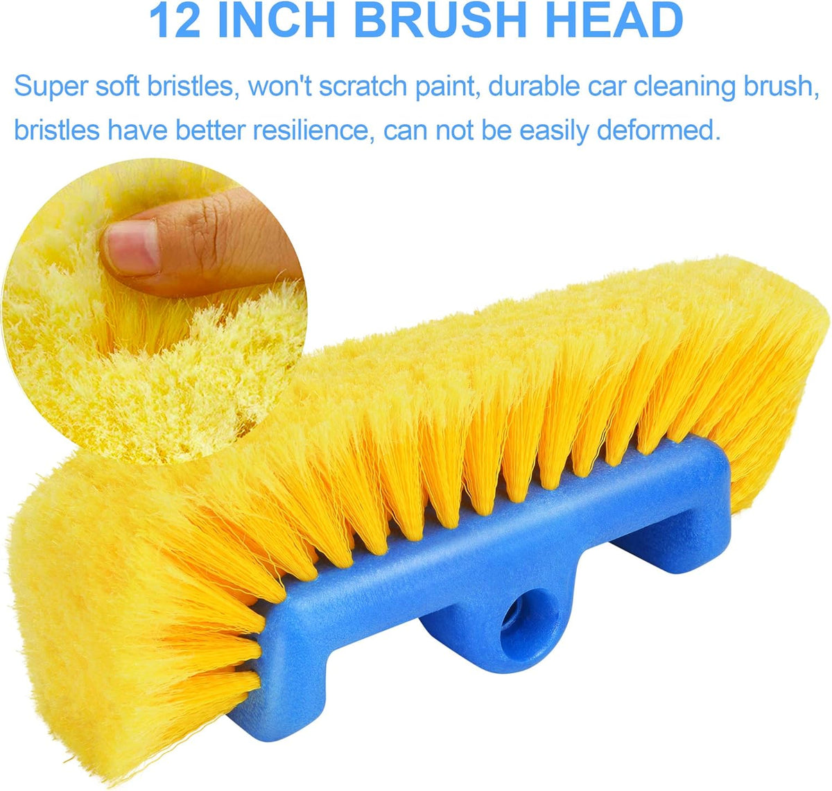 11 Foot Telescopic Flow Through Car Wash Brush with Soft Bristles Q95333