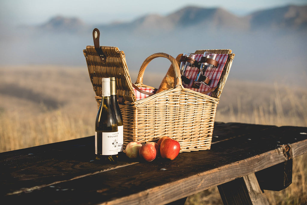 Red/White Plaid Willow Basket U4173