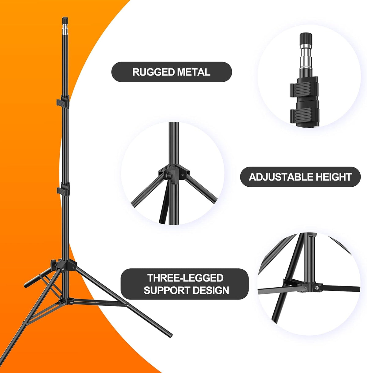 7 Ft Portable Light Stand with Carry Case, 2 Pack P743