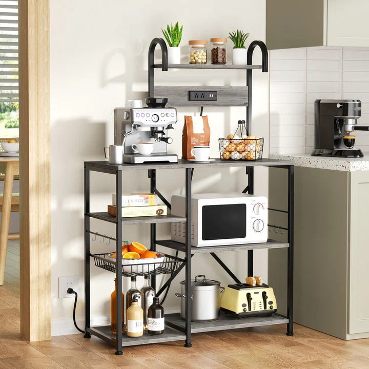 6 Tier Kitchen Bakers Rack with Power Outlet A947726