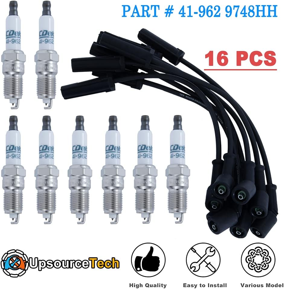 Spark Plug Wires & Spark Plugs Set Pack of 2 H555