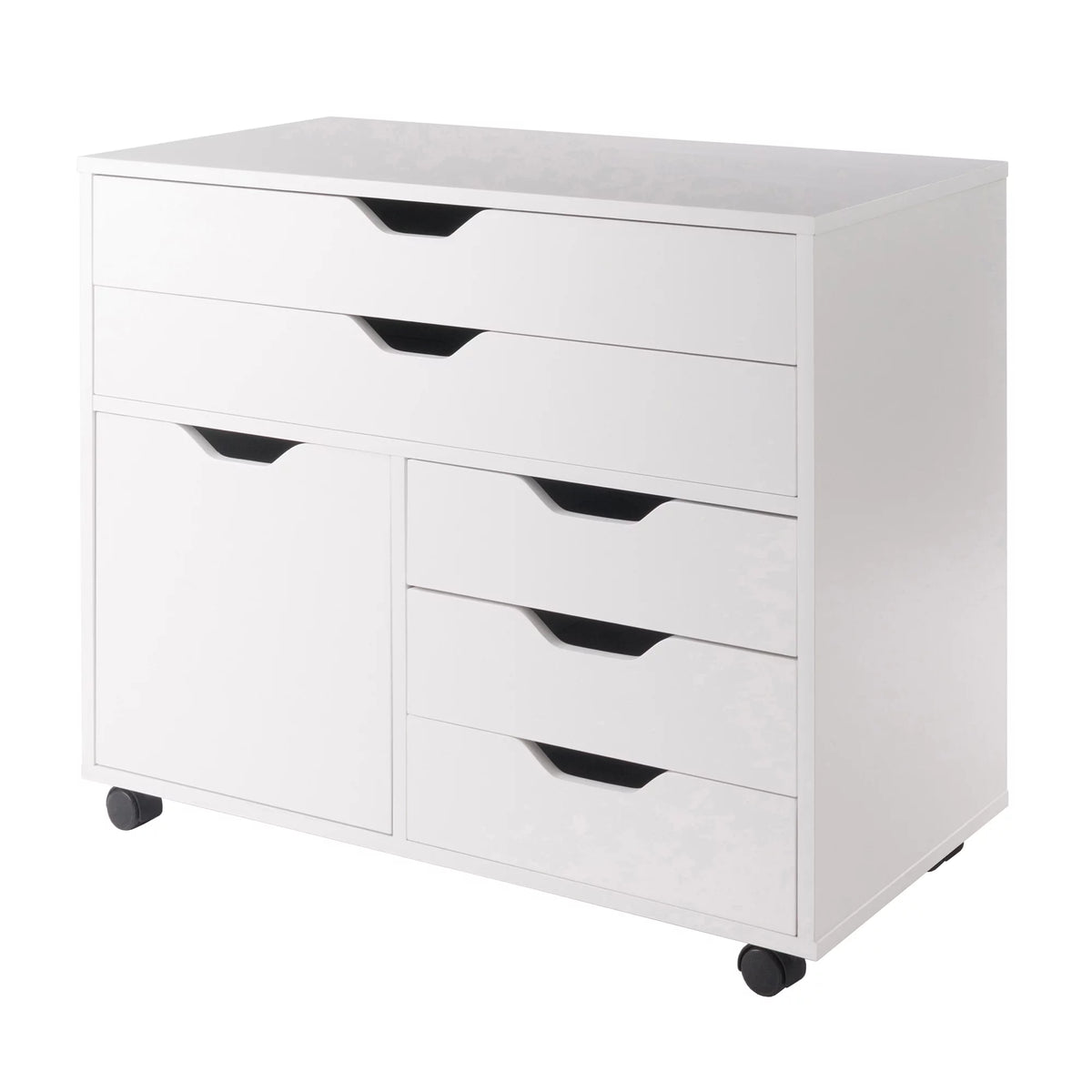 White 3 Section Mobile Storage Cabinet C586039