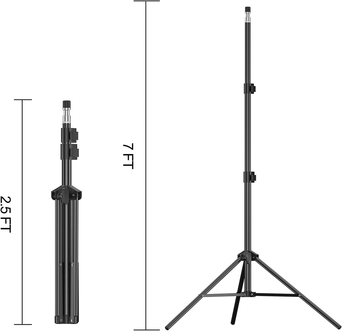 7 Ft Portable Light Stand with Carry Case, 2 Pack P743