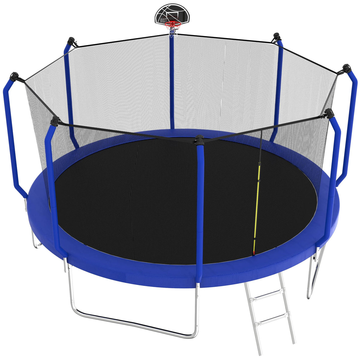 14FT Trampoline with Enclosure, Ladder, Basketball Hoop, Ball F838805