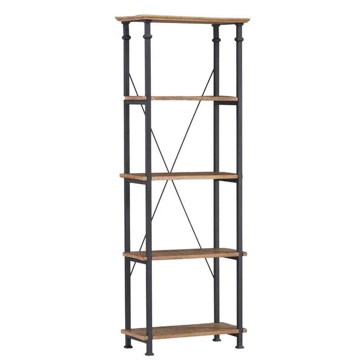 Solid Wood Bookcase in Rustic Brown Y1673