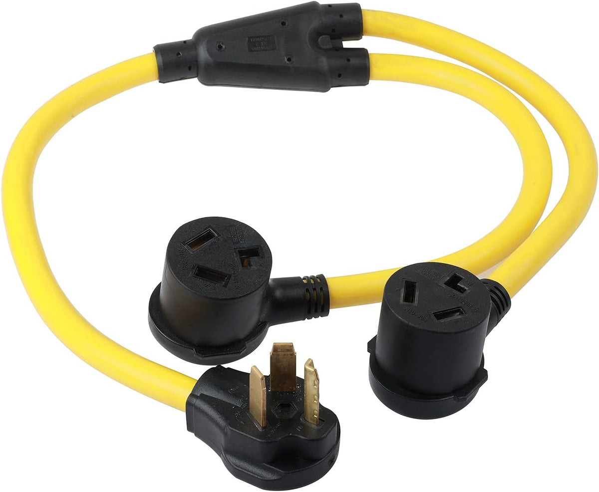3 Prong Dryer Y Split Plug Cord Adapter 30AMP 250 Volt, Pack of 2 K63254