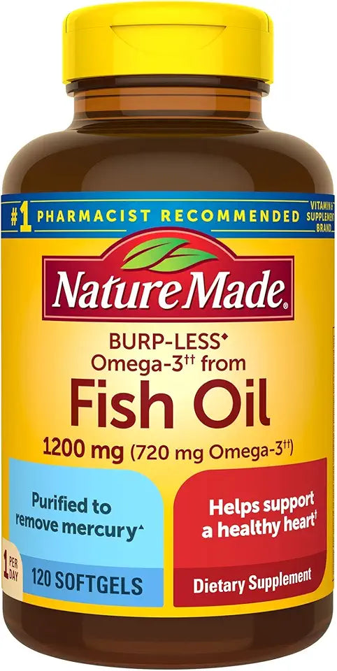 Fish Oil Omega 3 Supplement 1200 mg 120 Softgels M480