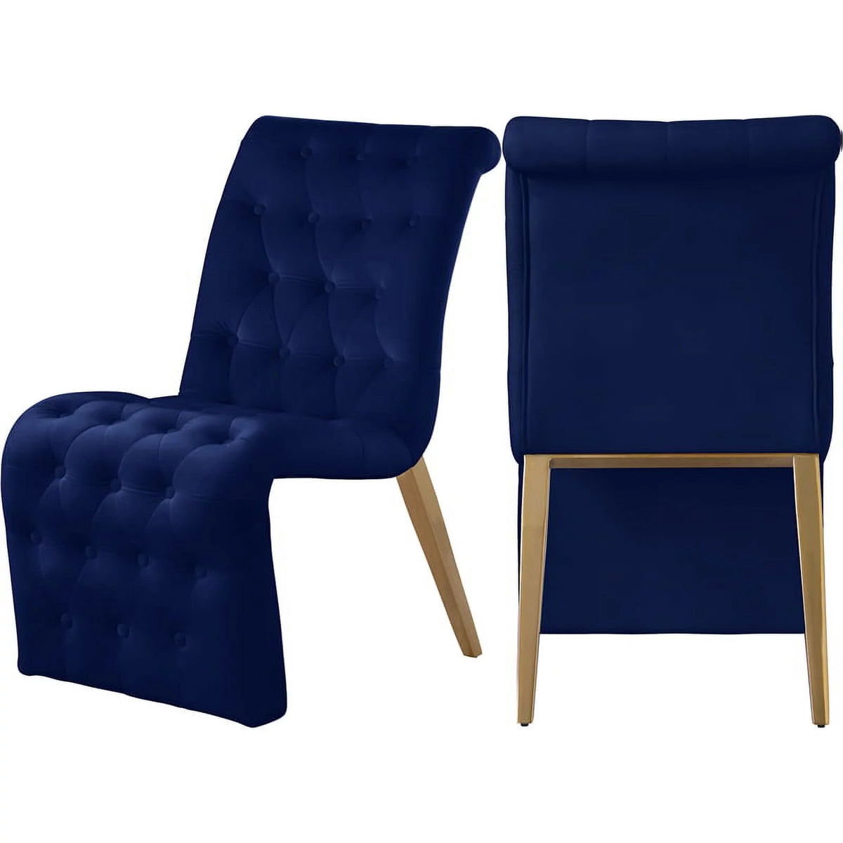 18" Contemporary Velvet Dining Chair Set of 2 U14055