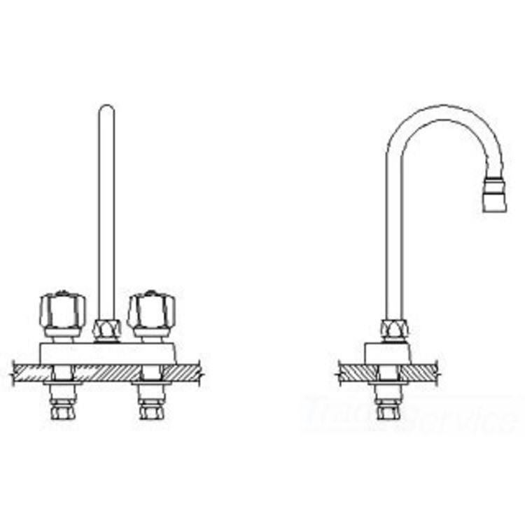 Commercial Two Handle Bar/Prep Faucet Chrome D4838