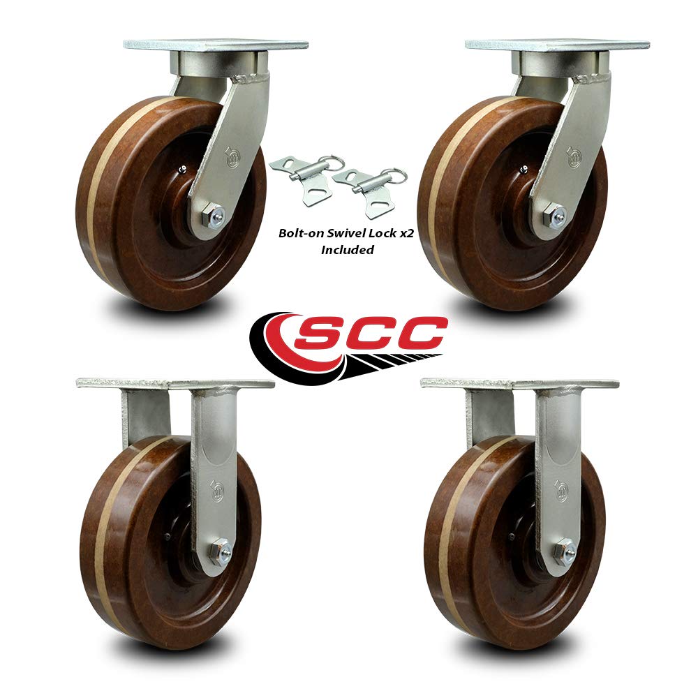 8” x 3” High Temperature Phenolic Swivel Caster D983