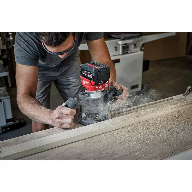 18V Lithium-Ion Brushless Cordless Compact Router with Offset Base & Plunge Base E761