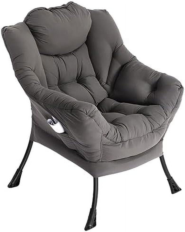 Gray Fabric High Back Lounge Chair with Armrests and Side Pocket S414