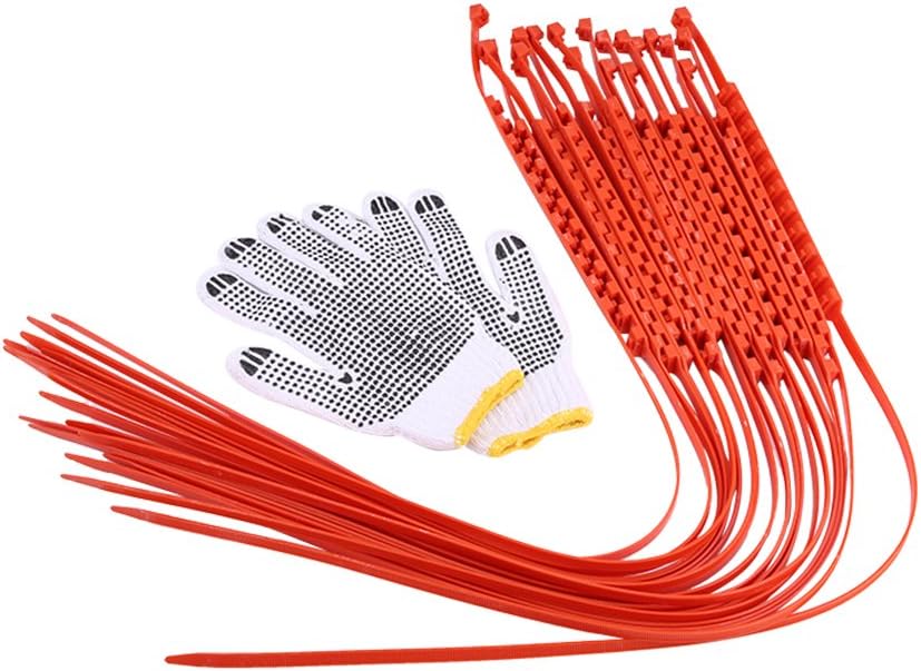 20pcs Nylon Anti-Skid Snow Tire Chains with Gloves N3314