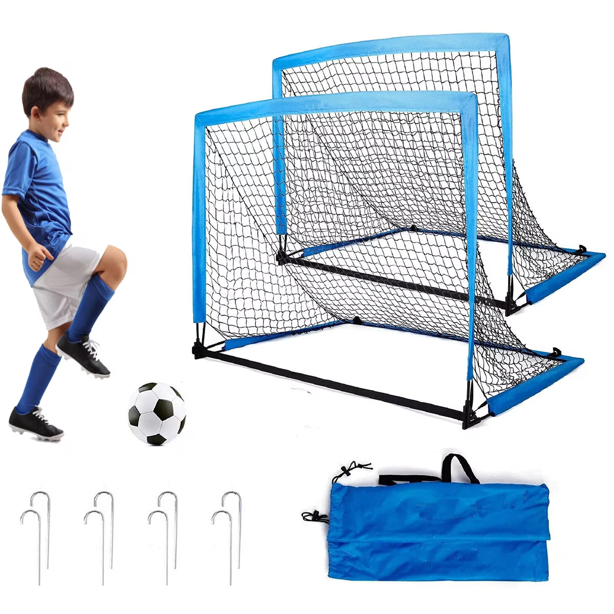 4 Ft. Soccer Goals with Carry Bag Set of 2 L58605