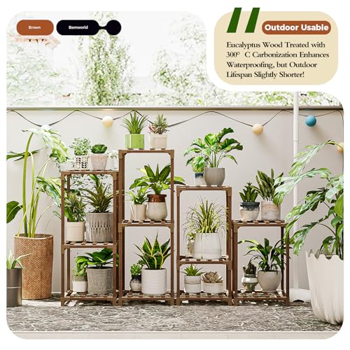4 Sets Wooden Plant Stands Z69564