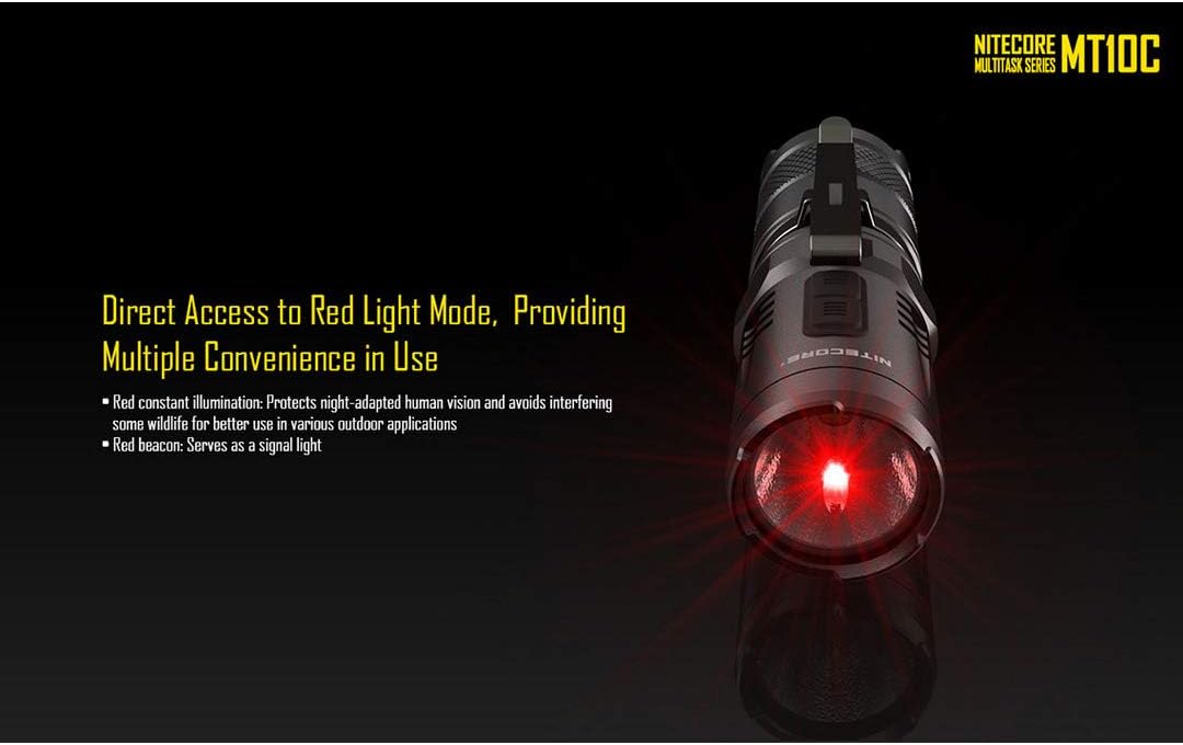 Tactical Flashlight with Red Light and Rechargeable Battery U8956