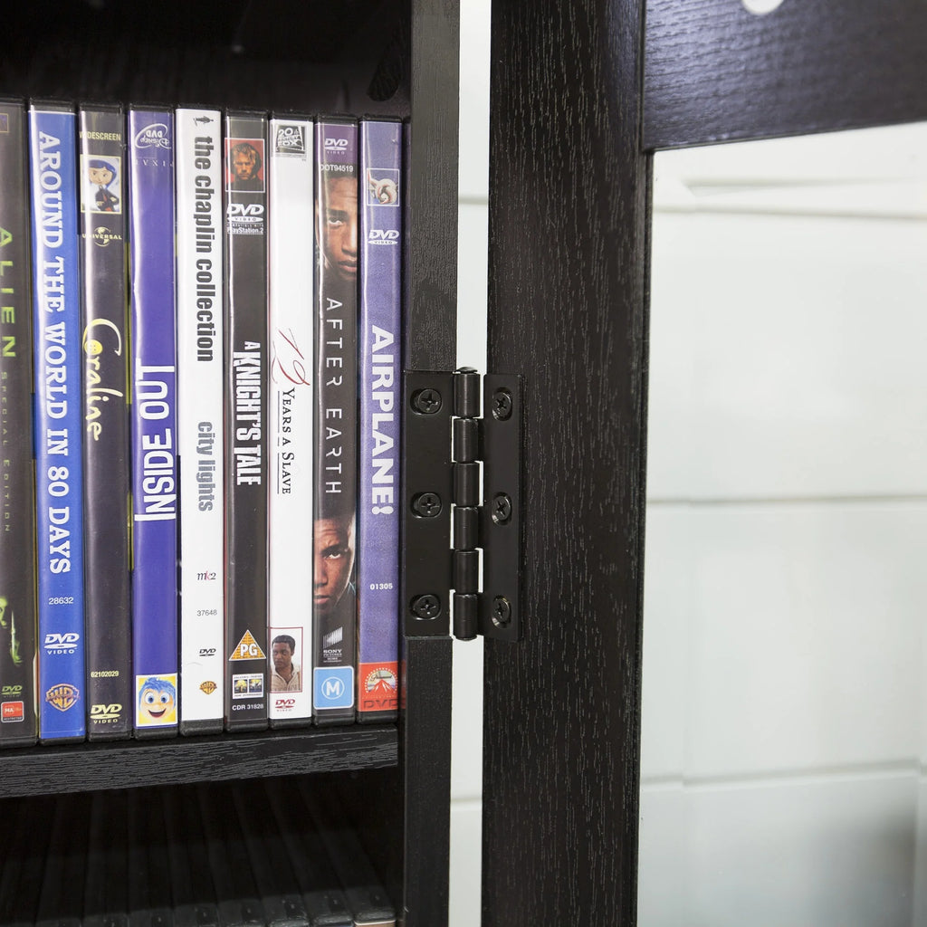 Black Media Tower Storage Cabinet F750827