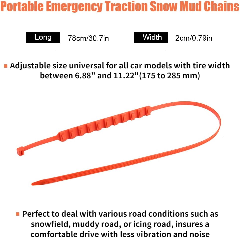 20pcs Nylon Anti-Skid Snow Tire Chains with Gloves N3314